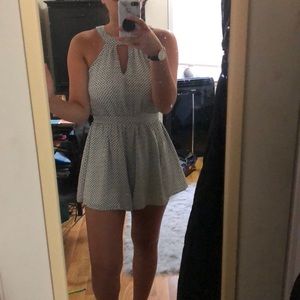 Black and white triangle romper